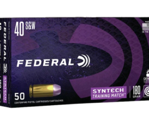 Federal Syntech Training Match Ammunition 40 S&W 180 Grain Total Synthetic Jacket