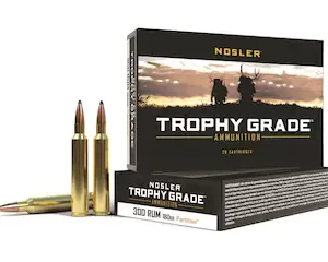 Nosler Trophy Grade Ammunition 300 Remington Ultra Magnum 180 Grain Partition Spitzer Box of 200 rounds