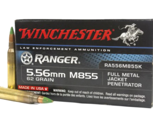 Winchester Ranger Law Enforcement Ammunition 5.56x45mm NATO 62 Grain M855 SS109 Penetrator Full Metal Jacket
