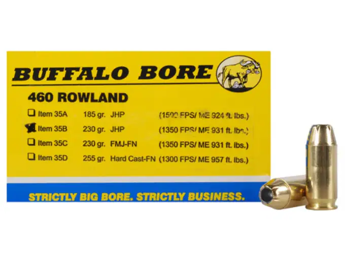 Buffalo Bore Ammunition 460 Rowland 230 Grain Jacketed Hollow Point Box of 500