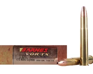 Barnes VOR-TX Safari Ammunition 375 H&H Magnum 300 Grain TSX Hollow Point Flat Base Lead-Free 200 Rounds