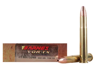 Barnes VOR-TX Safari Ammunition 375 H&H Magnum 300 Grain TSX Hollow Point Flat Base Lead-Free 200 Rounds