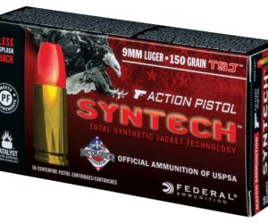 Federal American Eagle Syntech Action Pistol Ammunition 9mm Luger 150 Grain Total Synthetic Jacket