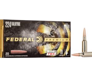 Federal Premium Ammunition 224 Valkyrie 78 Grain Barnes TSX Hollow Point Lead-Free 500 rounds