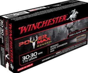 Winchester POWER MAX BONDED .30-30 Winchester 170 grain Bonded Rapid Expansion Protected Hollow Point Centerfire Rifle Ammunition X30303BP 500 rounds