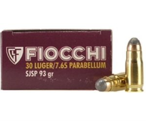 FIOCCHI AMMUNITION 30 LUGER 93 GRAIN JACKETED SOFT POINT 500 ROUND