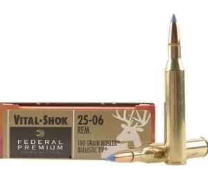 Federal Premium Ammunition 25-06 Remington 100 Grain Nosler Ballistic Tip Box of 500 rounds