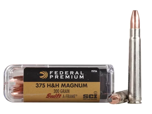 Federal Premium Safari Ammunition 375 H&H Magnum 300 Grain Swift A-Frame 200 rounds