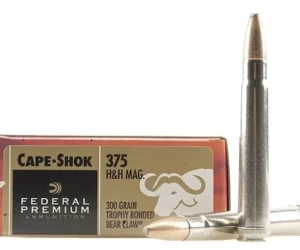Federal Premium Safari Ammunition 375 H&H Magnum 300 Grain Trophy Bonded Bear Claw 200 Rounds