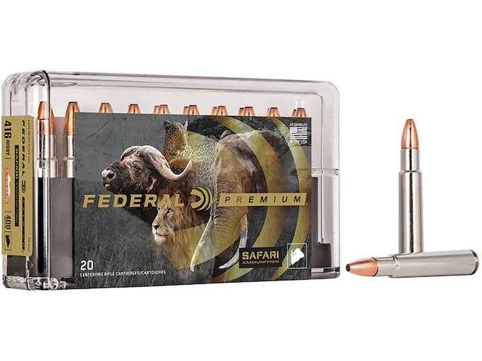 Federal Premium Safari Ammunition 416 Rigby 400 Grain Swift A-Frame Soft Point Box of 100 rounds