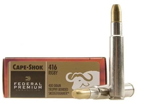 Federal Premium Safari Ammunition 416 Rigby 400 Grain Trophy Bonded Sledgehammer Box of 200 rounds