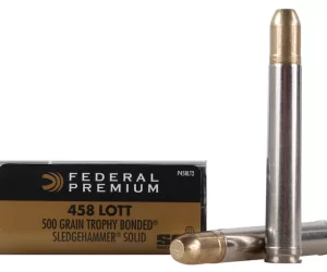 Federal Premium Safari Ammunition 458 Lott 500 Grain Trophy Bonded Sledgehammer Box of 200 rounds