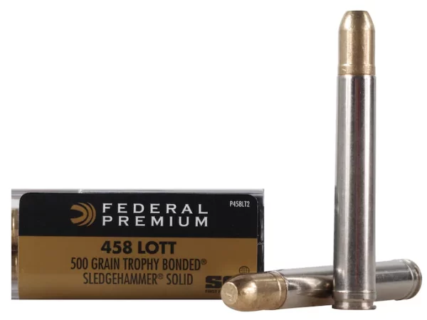Federal Premium Safari Ammunition 458 Lott 500 Grain Trophy Bonded Sledgehammer Box of 200 rounds
