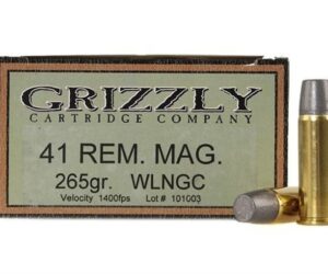 GRIZZLY AMMUNITION 41 REMINGTON MAGNUM 265 GRAIN CAST PERFORMANCE LEAD WIDE FLAT NOSE GAS CHECK 500 ROUNDS
