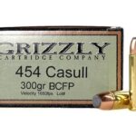 GRIZZLY AMMUNITION 454 CASULL 300 GRAIN BONDED CORE JACKETED FLAT POINT 500 ROUNDS