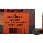 HSM BEAR AMMUNITION 454 CASULL 325 GRAIN LEAD WIDE FLAT NOSE GAS CHECK 500 ROUNDS