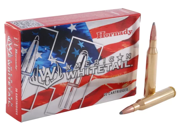 Hornady American Whitetail Ammunition 25-06 Remington 117 Grain Interlock Spire Point Boat Tail Box of 500 rounds