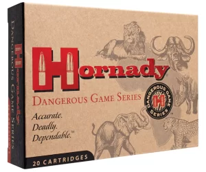 Hornady Dangerous Game Ammunition 470 Nitro Express 500 Grain DGS Round Nose Solid 500 rounds