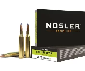 Nosler E-Tip Ammunition 25-06 Remington 100 Grain E-Tip Lead-Free Box of 500 rounds