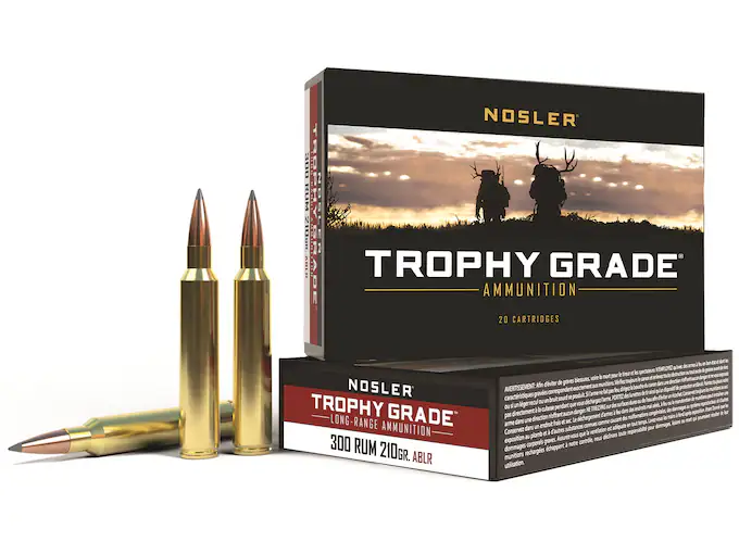 Nosler Trophy Grade Ammunition 300 Remington Ultra Magnum 210 Grain AccuBond Long Range Box of 200 rounds