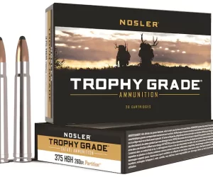 Nosler Trophy Grade Ammunition 375 H&H Magnum 260 Grain Partition Box of 200 rounds