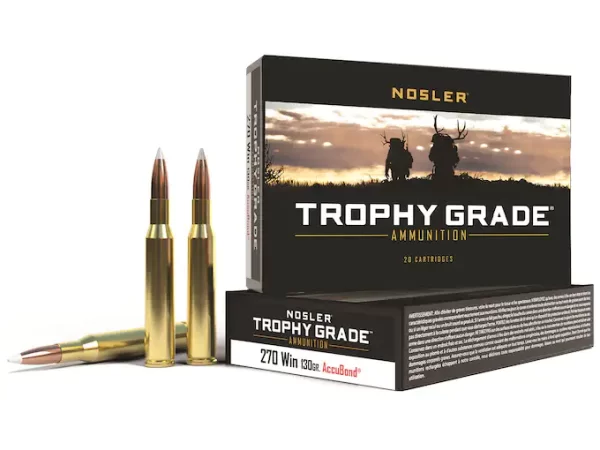 Nosler Trophy Grade Ammunition 375 H&H Magnum 300 Grain AccuBond Box of 200 rounds