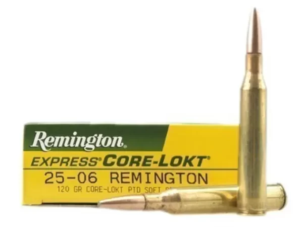 Remington Core-Lokt Ammunition 25-06 Remington 120 Grain Core-Lokt Pointed Soft Point Box of 500