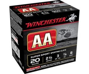 WINCHESTER AA SUPER SPORT SPORTING CLAYS AMMUNITION 20 GAUGE 2-3/4″ 7/8 OZ 500 ROUNDS