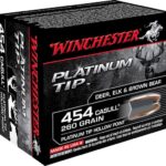 WINCHESTER AMMUNITION 454 CASULL 260 GRAIN PLATINUM TIP HOLLOW POINT 300 ROUNDS