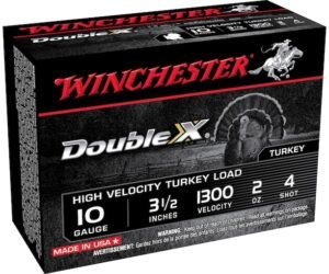 WINCHESTER DOUBLE X TURKEY AMMUNITION 10 GAUGE 3-1/2″ 2 OZ #4 COPPER PLATED SHOT