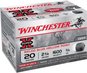 WINCHESTER SUPER-X AMMUNITION 20 GAUGE 2-3/4″ 3/4 OZ RIFLED SLUG 500 ROUNDS