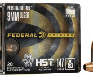 Federal Premium Centerfire Handgun Ammunition 9mm Luger 147 grain HST Jacketed Hollow Point  500 rounds