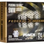 Federal Premium Centerfire Handgun Ammunition 9mm Luger 124 grain Jacketed Hollow Point 500 rounds