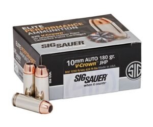 Sig Sauer Elite V-Crown 10mm Auto 180gr. JHP Pistol Ammo 500 rounds