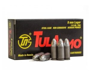 TulAmmo 9mm Luger 115 Grain FMJ Steel Ammunition 1000 rounds