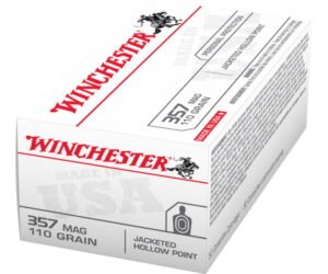 Winchester USA HANDGUN .357 Magnum 110 grain Jacketed Hollow Point Centerfire Pistol Ammunition 500 rounds