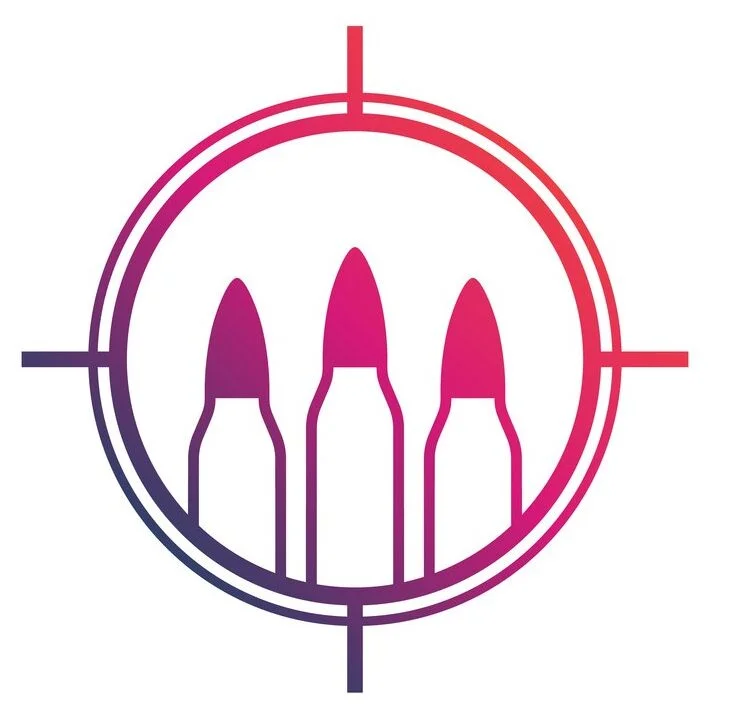 bullets, ammo vector logo with crosshair at mega bulk ammo shop